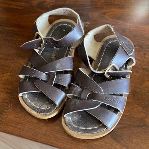 Brown saltwater kids sandals